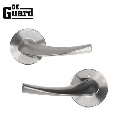 Deguard Contemporary Passage Lever - Grade 3 - Round Rose - Satin Nickel DCL07-PS-SN